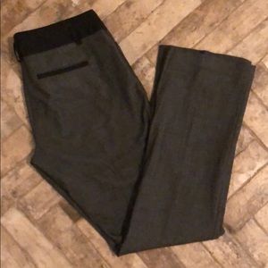 Dark gray work pants w/ blk trim waist and pockets